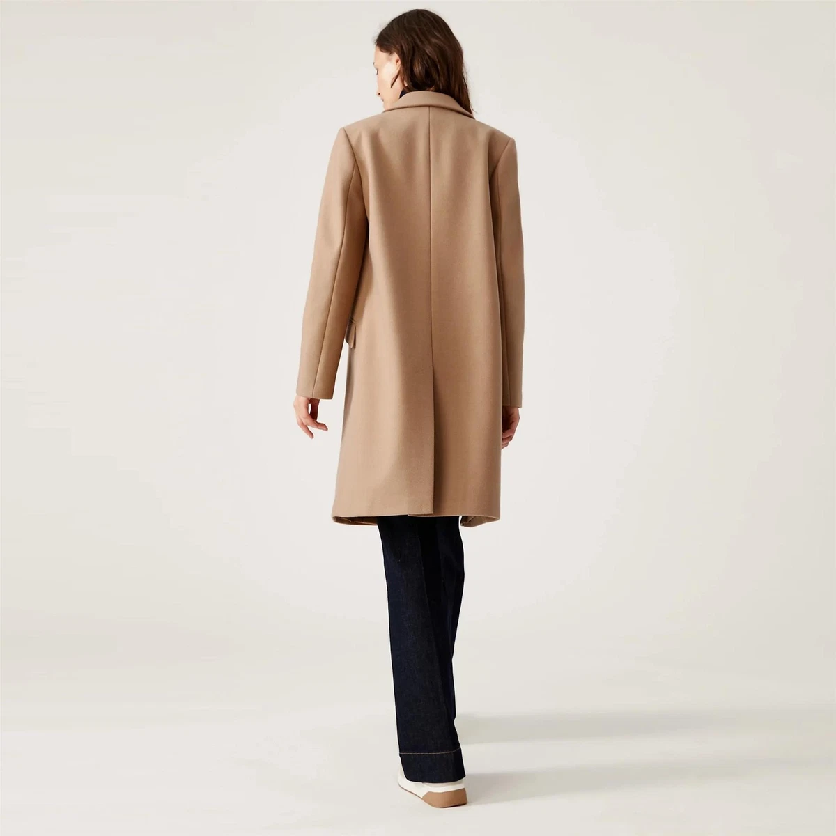 Marks u0026 Spencer Womens Collared Single Breasted Over Coat Winter Warm Jacket  | eBay