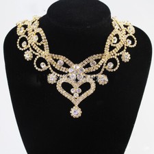 1PC Crystal Rhinestone Applique Short Diamante Floral Chain Craft Jewelry Making