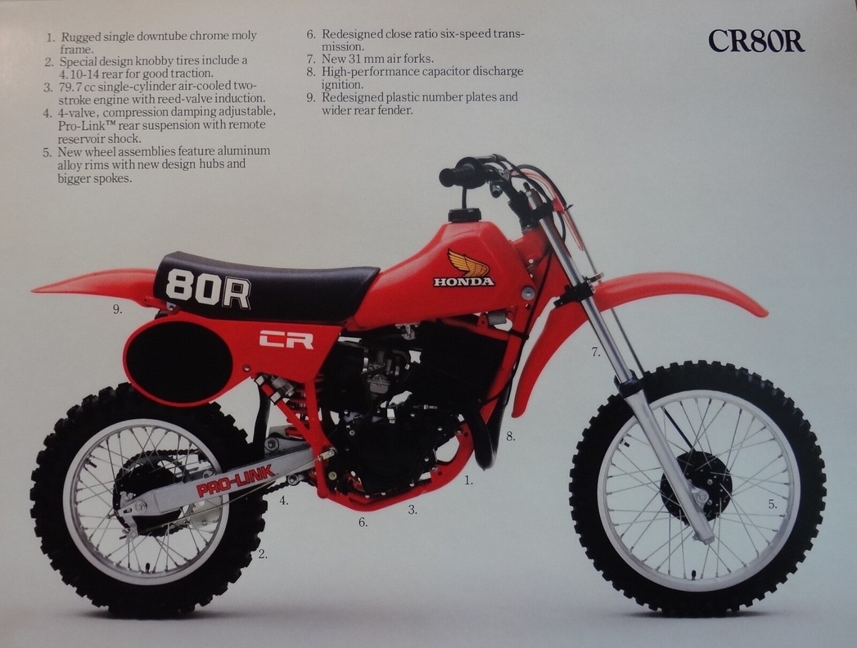 1982 Honda CR80 4-page sales brochure-literature POSTER 17