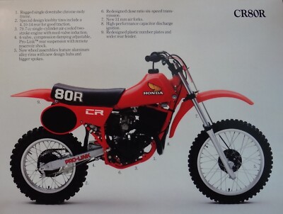 1982 Honda CR80 4-page sales brochure-literature POSTER 17