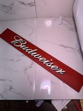 Budweiser Red Rubber Bar Mat Spill Rail.READ ...