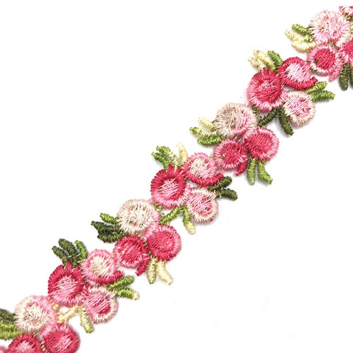 10yards Rose Trim Embroidered Floral Ribbon Appliques for Wedding Cloth Decor - Picture 16 of 26