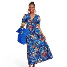 Tabitha Brown by Target blue floral maxi dress size small