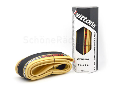 Vittoria Corsa Graphene 2.0, beige/schwarz, Faltreifen, verschiedene Breiten