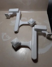 vintage antique porcelain metal towel bar shelf holder brackets