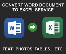 Convert Word to Excel Service, Photos, Text, Tables, And Other Content
