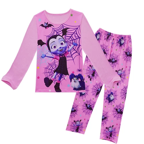 2pcs Kids Vampirina Pyjamas Set Cosplay Costume Long Sleeve T-shirt+Pants Outfit - Picture 3 of 12