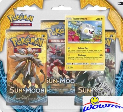 POKEMON TCG SUN & MOON Base BLISTER Pack-TOGEDEMARU Promo,Coin,3 Booster Pack