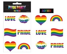 6 x RAINBOW Gay Pride TEMPORARY TATTOOS Lesbian Parade Freedom Tattoo