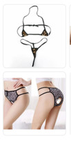 3 PCS Women Mesh Sheer G-String  Brown Leopard G-String Black/White T Panties
