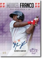 MAIKEL FRANCO 2013 Rize Rookie Autograph PURPLE Auto RC #/5