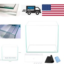 Rectangular Aquarium 4.6 Gallons with Top Glass Canopy and Low Iron Glass