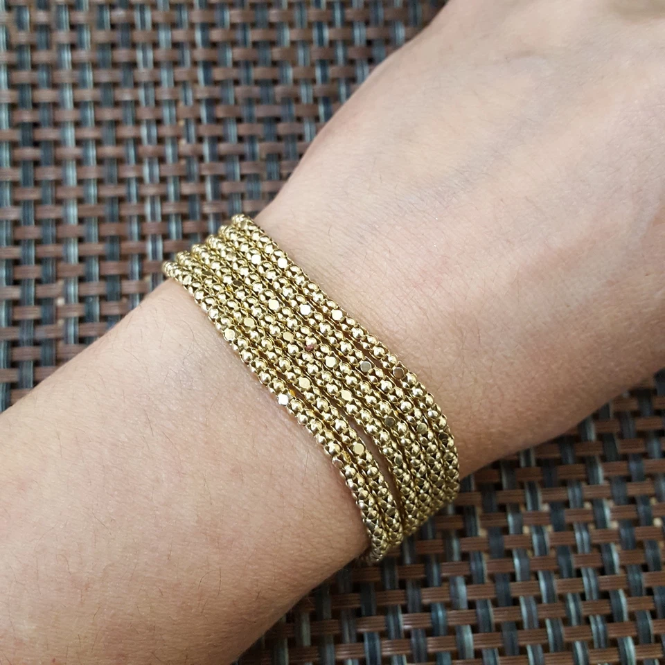 Qvc 925 Sterling Silver Bracelet, Gold Plated, Multistrand Chains Bracelet, 7.5" - Image 3 of 4