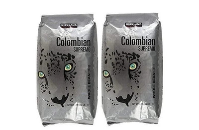 (2 Pack) Kirkland Signature Colombian Supremo Whole Bean Coffee, 3lbs