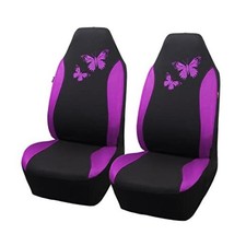 Purple Butterfly Car Seat Covers - Fashion Universal - 2 Fronts - Purple