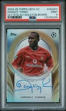 2024-25 Topps UEFA UCC Dwight Yorke AUTO 31/50 gold foils Ultimate Stage psa9 