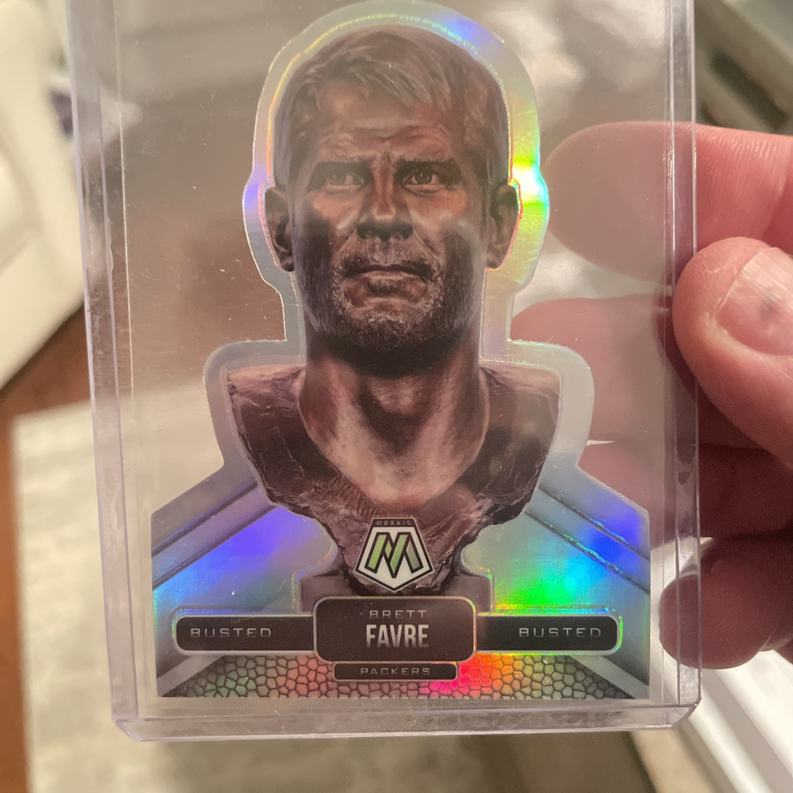 2022 Mosaic Brett Favre Busted Case Hit SSP Prizm Packers #B-2