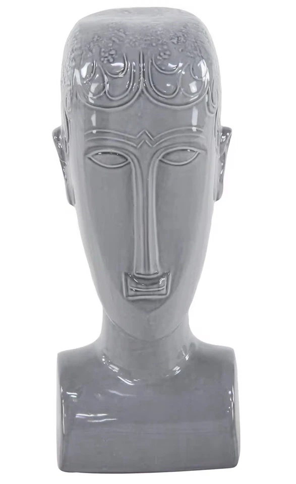 Керамическая настольная скульптура серый человек современный стиль 13 X5 X4 дюйма - Изображение 4 из 4