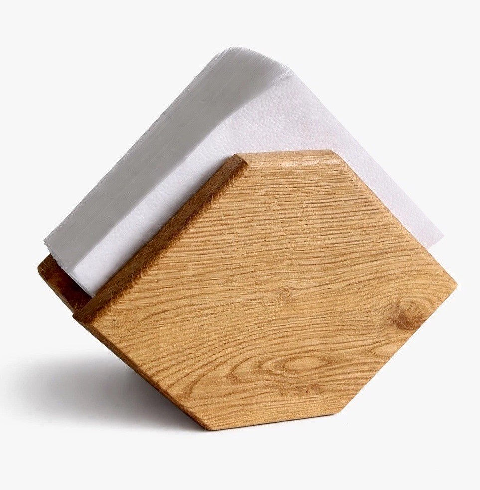 Serviettenhalter Holz Eiche Massiv | Serviettenständer Küche Tisch Geschenk