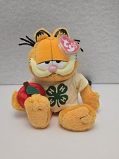 2006 Ty Beanie Baby Garfield 4-H Plush w/ Apple Tag Stuffed Animal 4H 8"