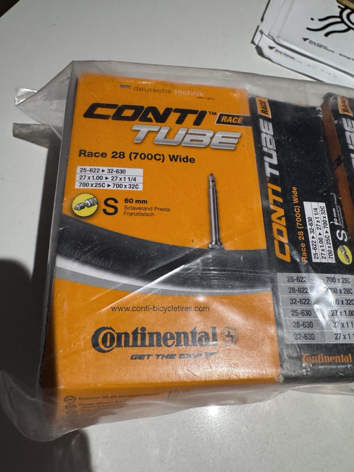 Continental 700c Road Bike Inner Tubes Set of 4 Presta Valve 60mm