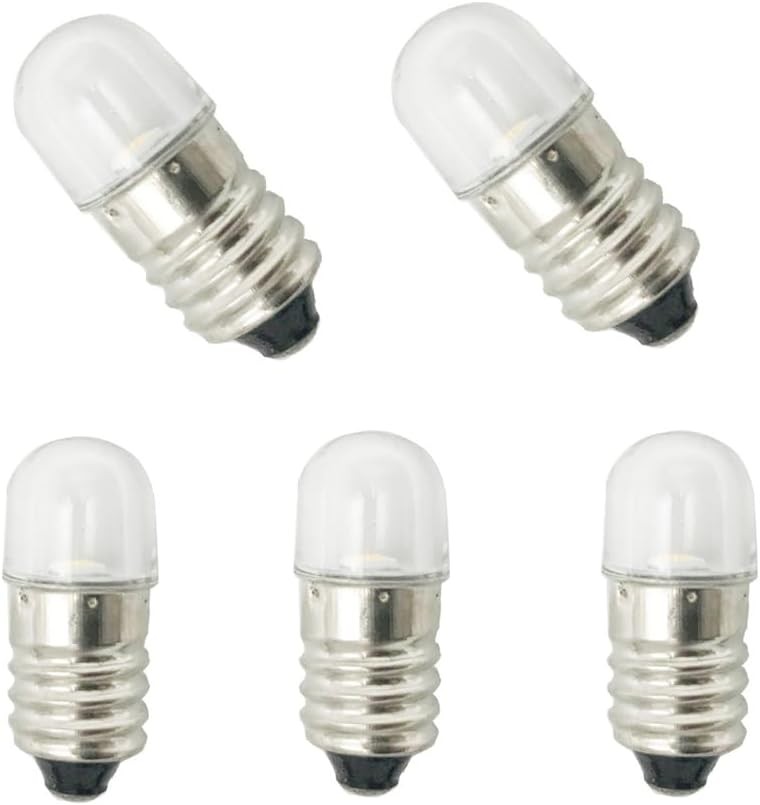 10pcs E10 LED Bulbs 12V Cool White Miniature Screw Lamps 