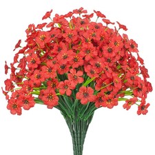 21 Bundles Outdoor Artificial Flowers UV Resistant Fake Silk Flowers No Fade ...