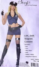 Leg Avenue 53051 Drill Sergeant Police Officer Costume 6-Piece Set Size S/M New 