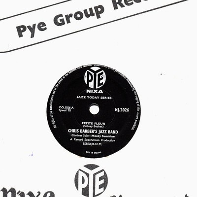 RARE 1959 UK #3 CHRIS BARBER 78 PETITE FLEUR /BUGLE BOY MARCH UK PYE NJ 2026 E+