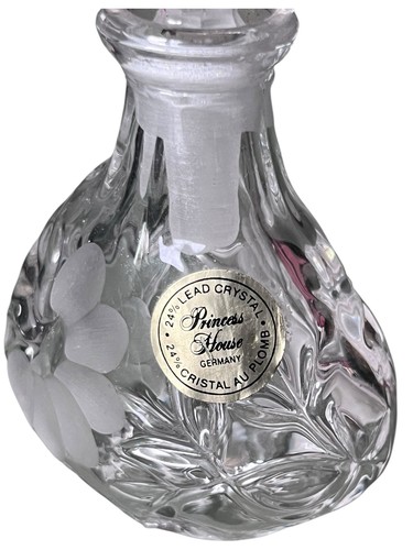 Vintage Princess House West Germany 24% Lead Crystal Perfume Bottle Fan Stopper - Picture 3 of 7