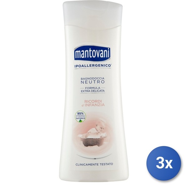 3X Mantovani Duschgel Bagnodoccia 400 Ml Erinnerungen Kindheit Weiß-image
