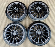 18” A Class A35/A45 Turbine Alloy Wheels & Tyres Gloss Black Polished Lip 5x112*