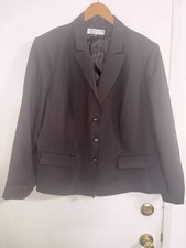 tahari arthur s levine Pinstripes Plus Size Brown Blazer Size 24W