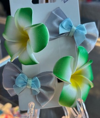 Girls Green Yellow Gray Blue Hair Clip Bow Flower Fabric One Size