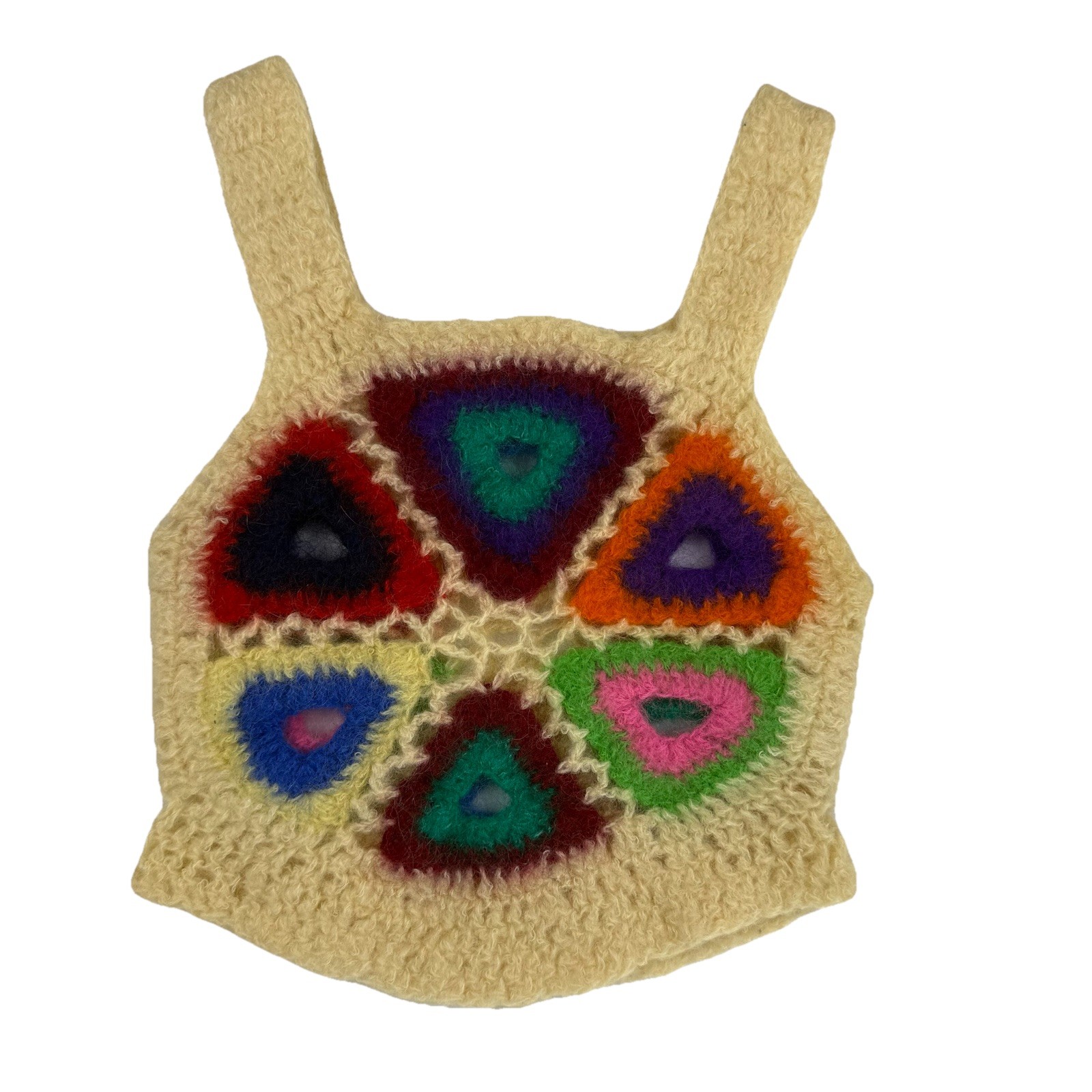 Handmade Crochet Patchwork Vest Multicolor Boho H… - image 10
