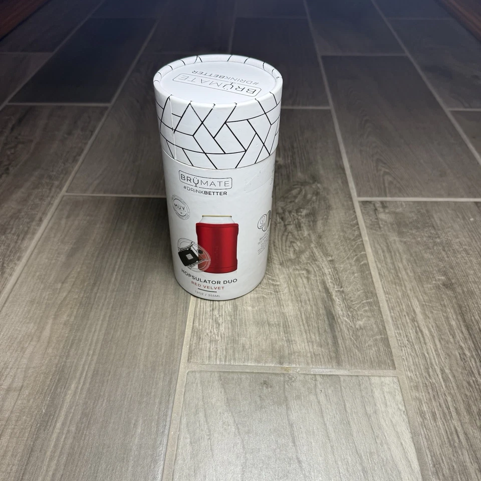 BrüMate Hopsulator Duo 12oz Red Velvet lata refrigerador/copo com tampa BevLock - Imagem 2 de 4