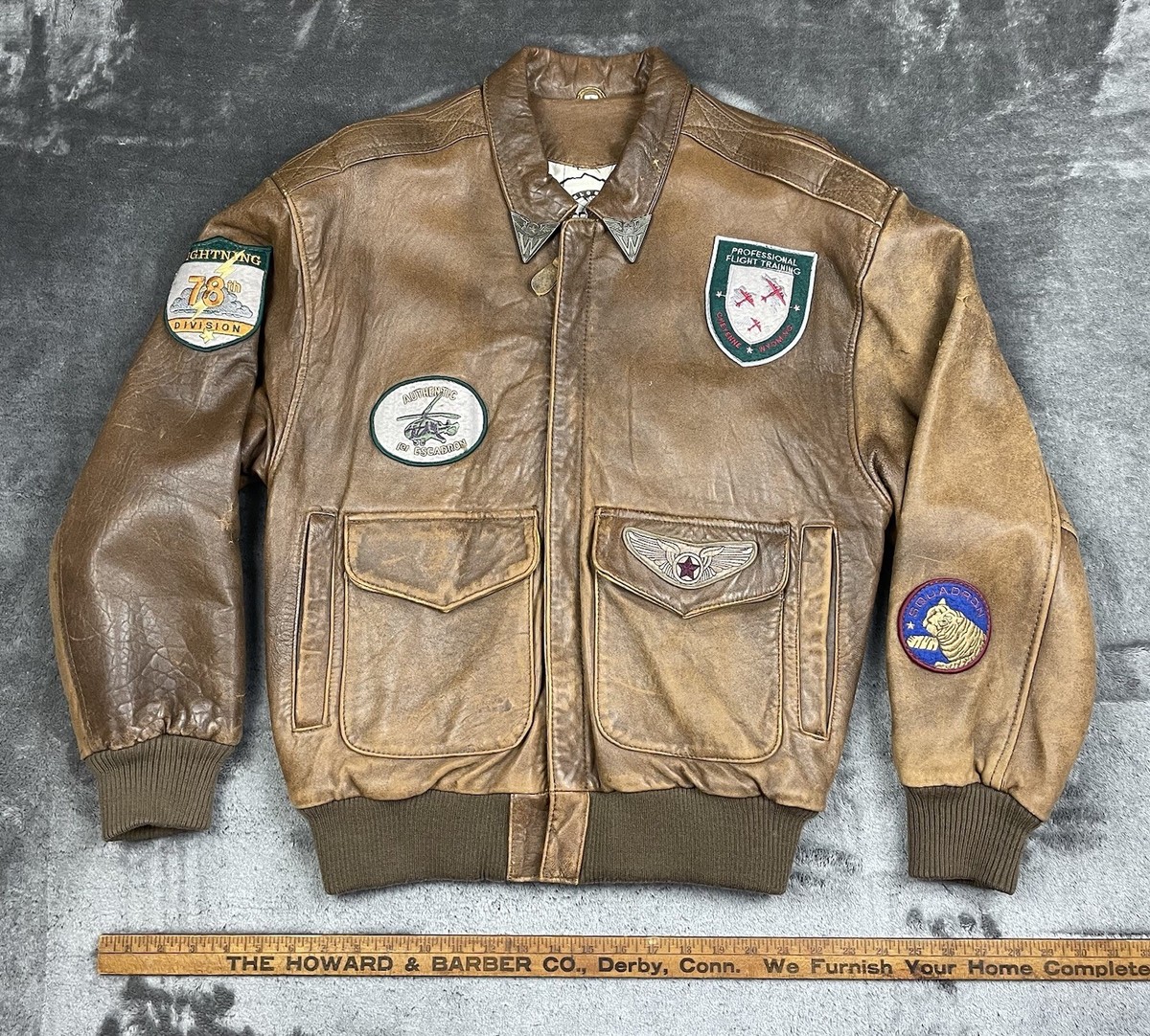 VTG 80s 90s G-III Global Identity A2 Leather Aviator Flight Jacket 
