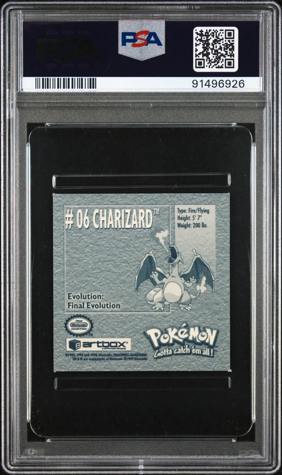 PSA 8 Charizard #6 Pokemon Artbox Sticker - Image 2 of 2