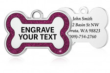 Custom Engraved Stainless Steel Pet ID Tag - Personalized Dog Cat Tag