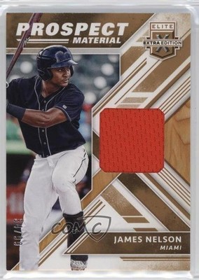 2018 Panini Elite Extra Edition Prospect Materials Gold 34/99 James Nelson 6fs