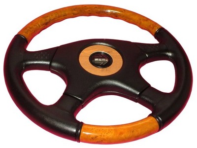 MOMO Olympic III Wood Leather Steering Wheel 360mm JDM Toyota Land