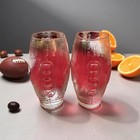Lot Of (2) FOOTBALL Shaped Drinking Glasses Oval NFL Cups Mugs Beer glass 23 Oz