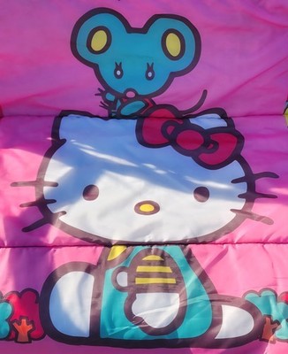 2015 Sanrio Hello Kitty Mouse Rainbow Teal Pink Sleeping Bag Exxel 28'' x 56''...