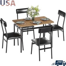 Durable Dining Set W/ Upholstered Chairs Space Saving Easy Assembly New