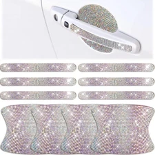 10 Pieces Bling Car Accessories for Women Bling Car Door Handle Colorful
