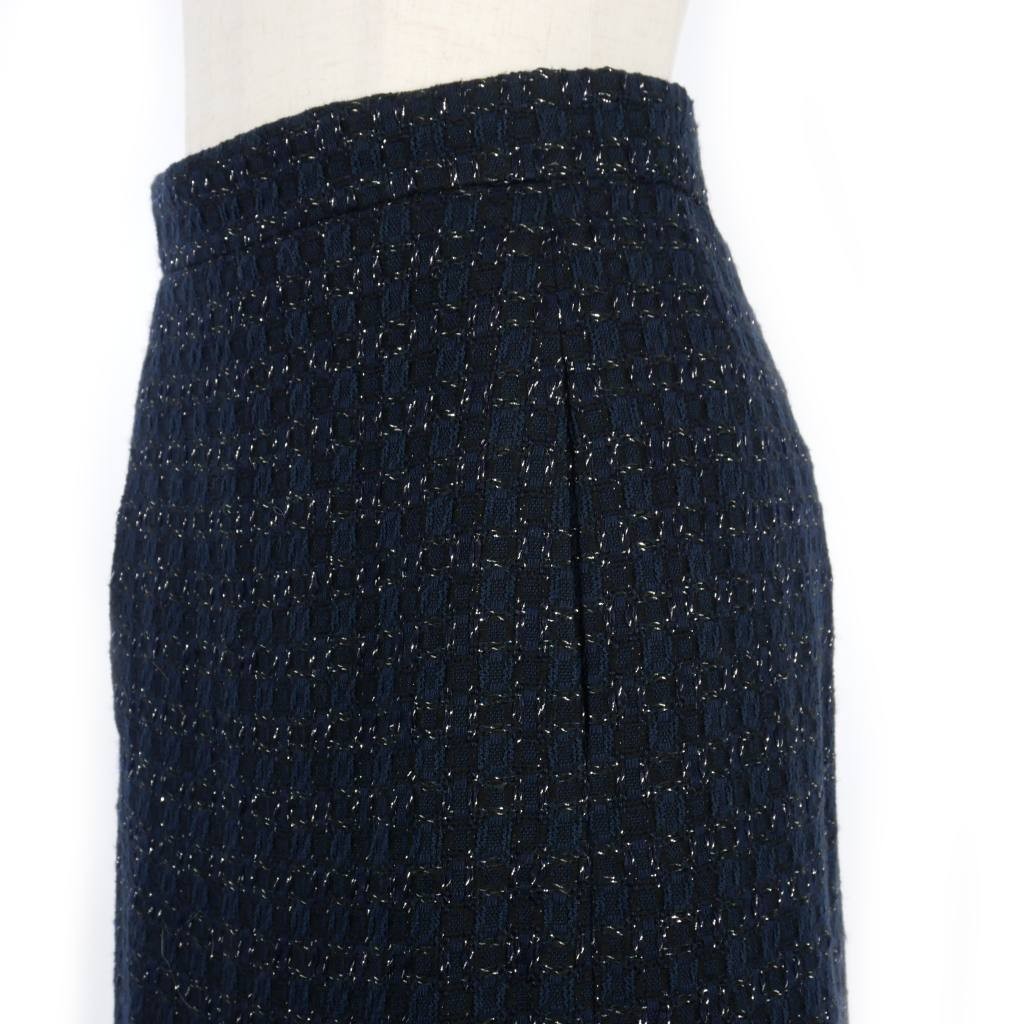 【Skirts】CHANEL Women's Tweed Knee-Length Skirt Size 36 Navy Blue P31379V21079 thumbnail 3