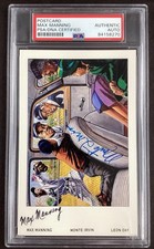 Cartolina firmata Monte Irvin Ron Lewis Negro League Max Manning HOF Auto PSA/DNA