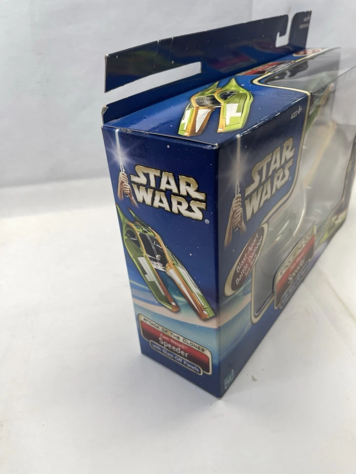STAR WARS ATTACK OF THE CLONES ZAM WESELL SPEEDER COM PAINÉIS DE EXPLOSÃO NOVO NA CAIXA 2002 - Imagem 4 de 4