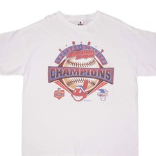 VINTAGE MLB CLEVELAND INDIANS CHAMPIONS 1997 TEE SHIRT SIZE XL MADE IN USA