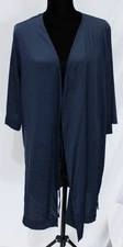 Auden Women's Satin Soft Lightweight Sleepwear Robe BL1 Navy Blue Size XS/S